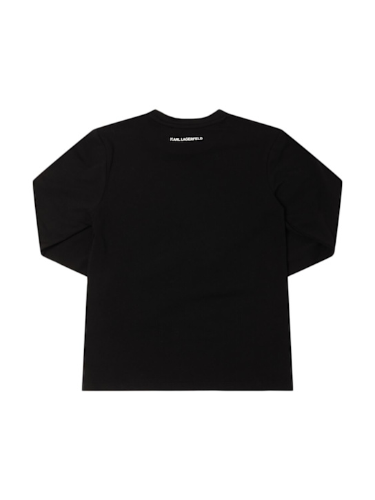 Karl Lagerfeld: T-shirt in jersey di misto cotone con stampa