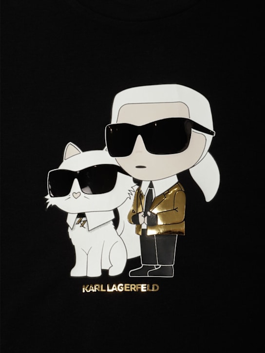 Karl Lagerfeld - T-shirt in jersey di misto cotone con stampa