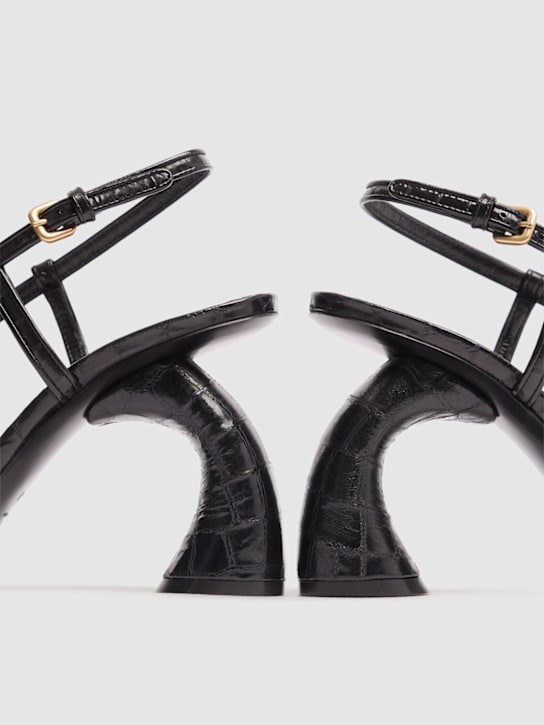 Dries Van Noten: Sandali in pelle metallizzata 95mm
