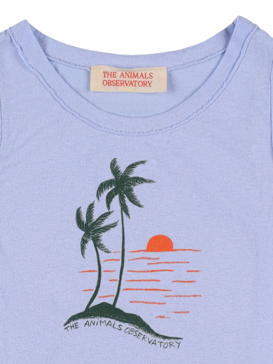 The Animals Observatory: Printed cotton jersey tank top