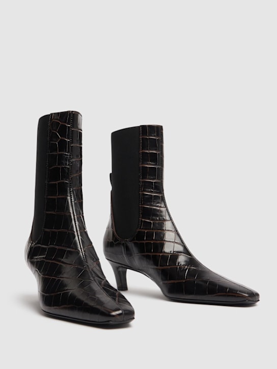 Toteme: 50MM STIEFELETTEN AUS LEDER MIT KROKOPRÄGUNG