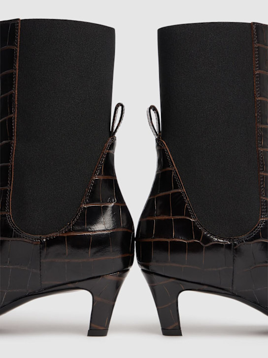 Toteme: 50MM STIEFELETTEN AUS LEDER MIT KROKOPRÄGUNG