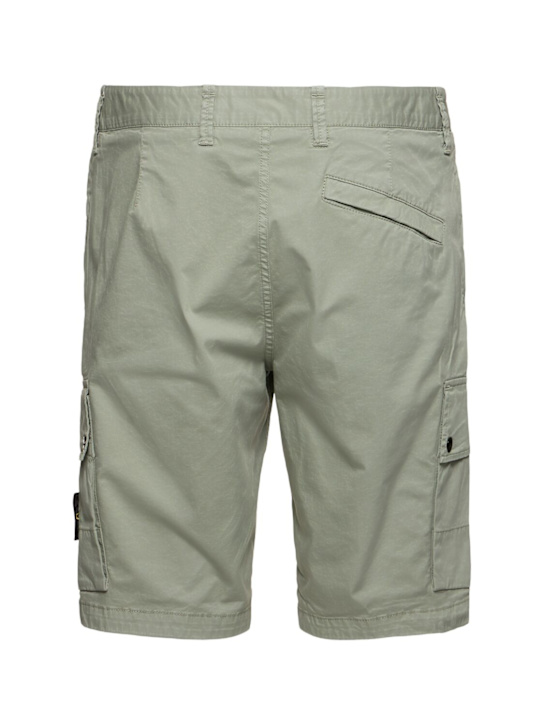 Stone Island: Short en coton stretch avec patch logo