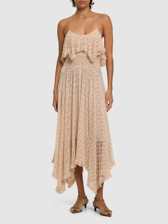 Philosophy Di Lorenzo Serafini - Vestito midi in pizzo di misto cotone drappeggiato