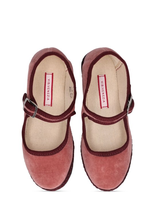 Vibi Venezia: Mocassins en velours de coton Mary Jane