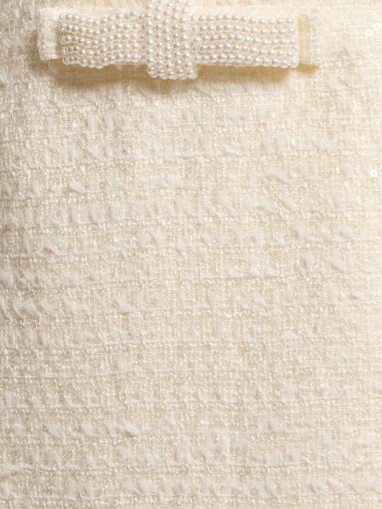 Self-portrait: Robe courte en bouclé avec nœuds