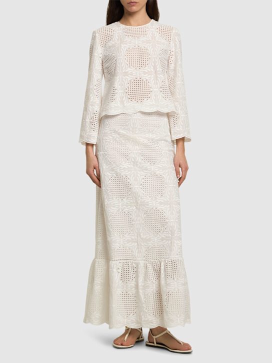 Giambattista Valli - Jupe midi en voile de coton mélangé