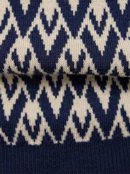 Valentino: Maglia in lana jacquard a maniche corte