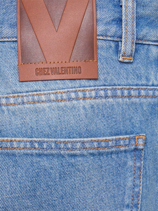 Valentino: Jeans dritti vita alta con ricami