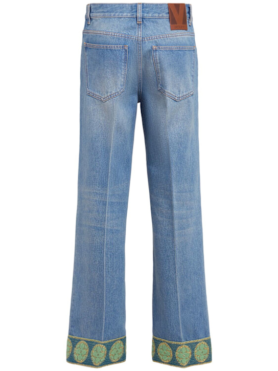 Valentino: Jeans dritti vita alta con ricami