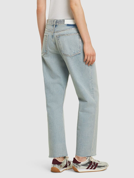 RE/DONE: Jeans dritti cropped con decorazioni
