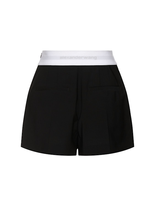 Alexander Wang: High waisted pleated wool shorts