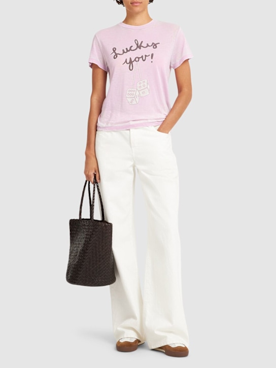 RE/DONE - T-shirt en jersey de coton mélangé imprimé