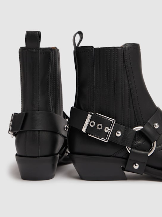 GANNI: 60mm hohe Westernstiefel aus recyceltem Leder