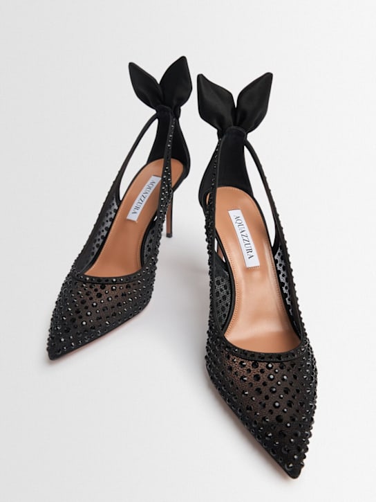 Aquazzura: 85mm hohe Pumps aus Wildleder „Bow Tie“