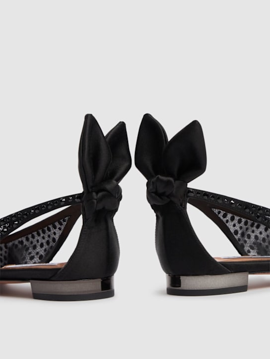 Aquazzura: 10mm Bow Tie crystal & tulle flats