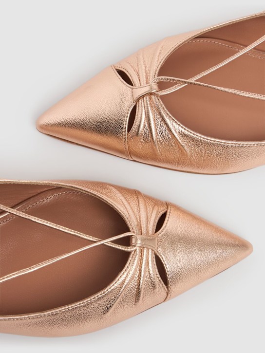 Aquazzura: Ballerines en cuir métallisé Gabi 10 mm