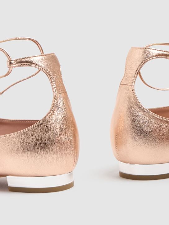 Aquazzura: Ballerines en cuir métallisé Gabi 10 mm
