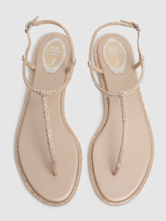 René Caovilla: Sandali in raso con decorazioni 10mm