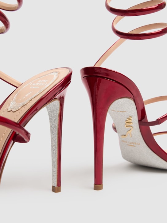René Caovilla: Sandales en cuir métallisé 105 mm