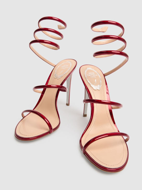 René Caovilla: Sandales en cuir métallisé 105 mm