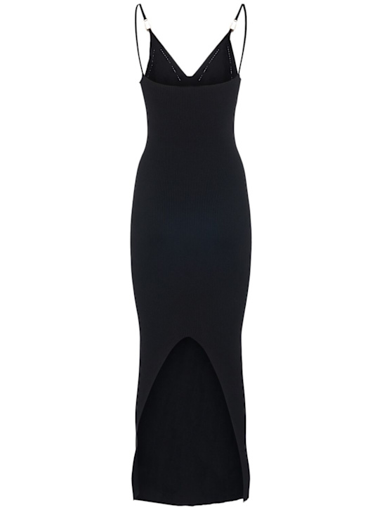 Versace: Robe midi en maille de viscose stretch