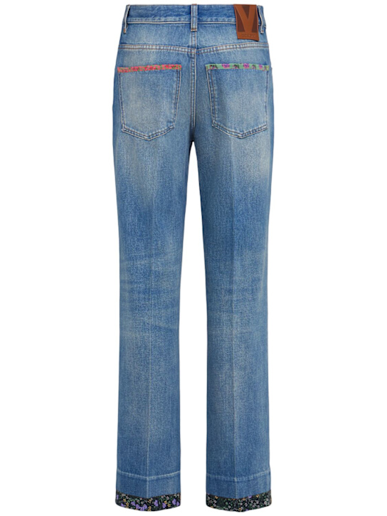 Valentino: Jeans dritti vita alta in viscosa