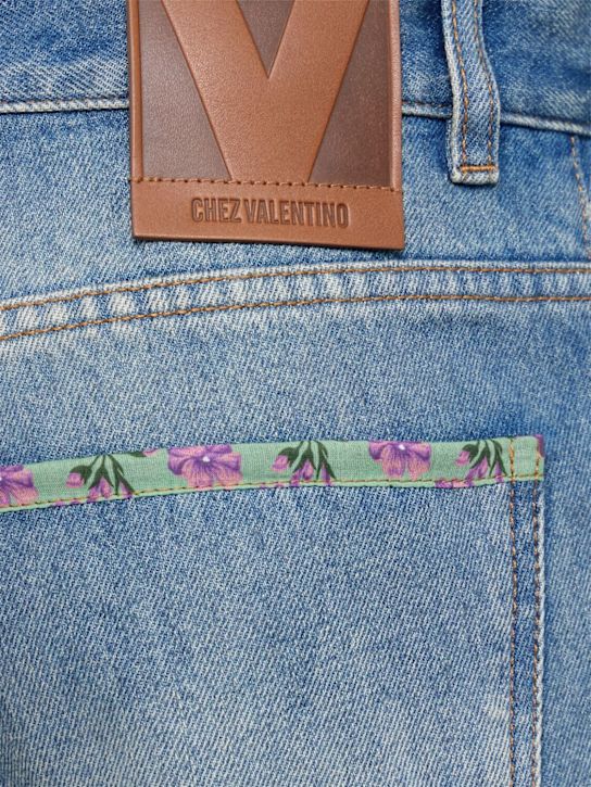 Valentino: Jeans dritti vita alta in viscosa