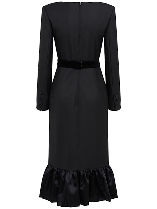Valentino: Virgin wool midi dress with bows