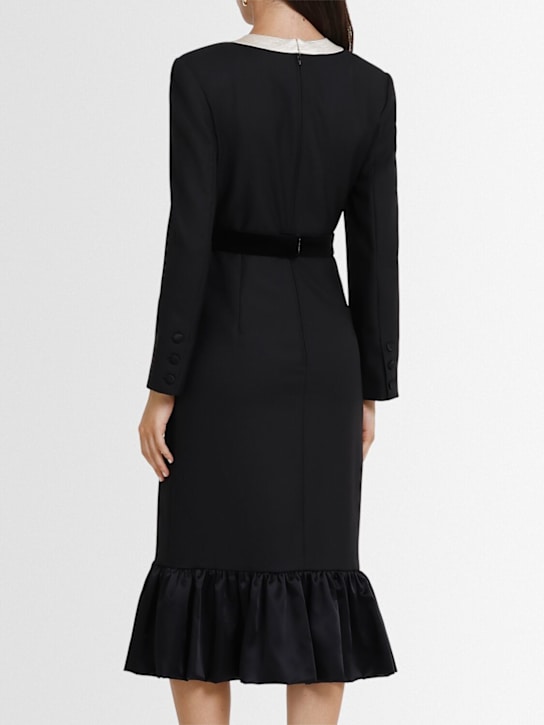 Valentino: Virgin wool midi dress with bows
