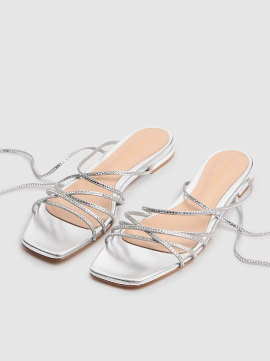 Gianvito Rossi: Sandali in pelle con cristalli 10mm