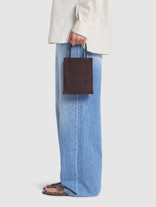 The Row - Small To Go suede top handle bag