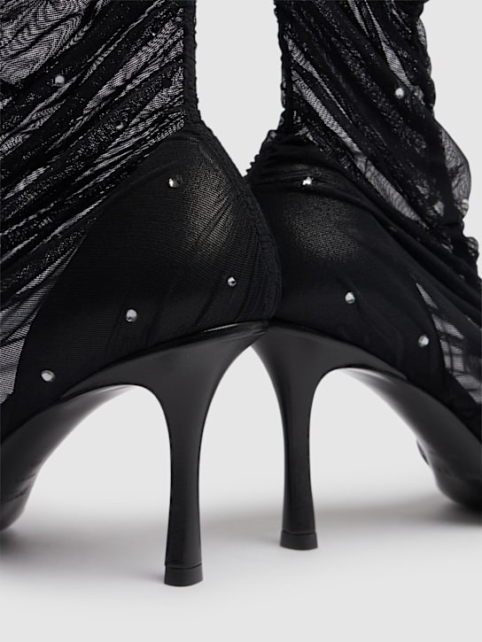 Jimmy Choo: 85mm Stiefeletten aus Mesh mit Kristallen „Lotta“
