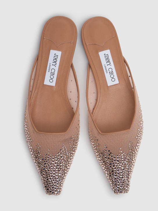 Jimmy Choo: 10mm hohe Mesh-Mules mit Kristallen „Vivi“