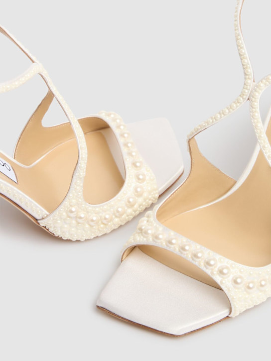Jimmy Choo: Sandali Azia in pelle con perle 95mm