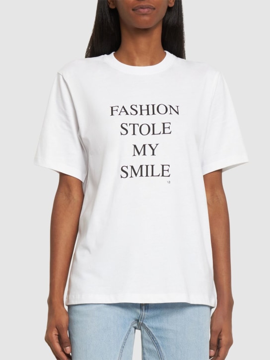 Victoria Beckham: T-shirt en coton Slogan