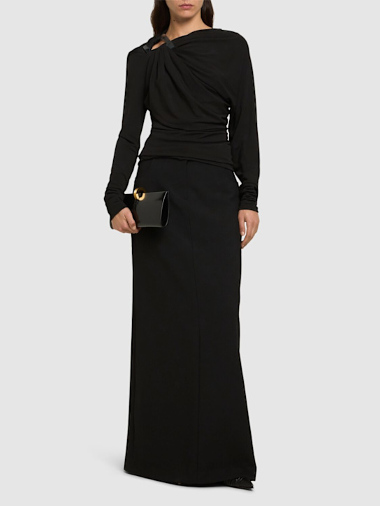Victoria Beckham: Top maniche lunghe in jersey drappeggiato
