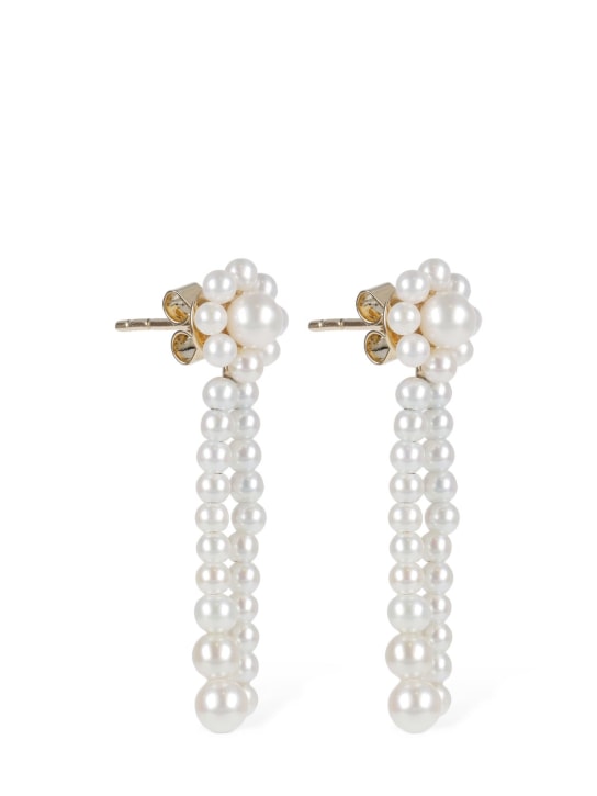 Sophie Bille Brahe: Promenade de Fleur 14kt & pearl earrings