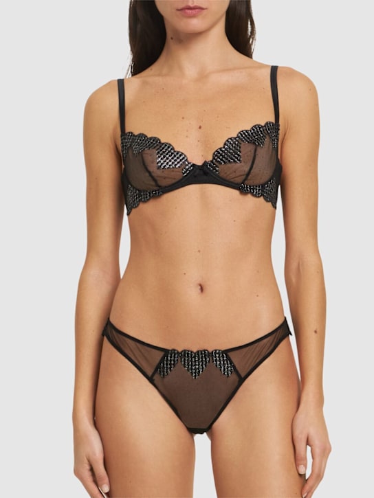 Fleur Du Mal - Soutien-gorge avec cœurs brodés