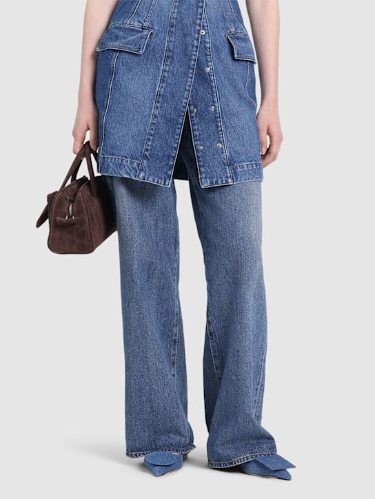Jacquemus: 10mm Duelo P denim slingback flats