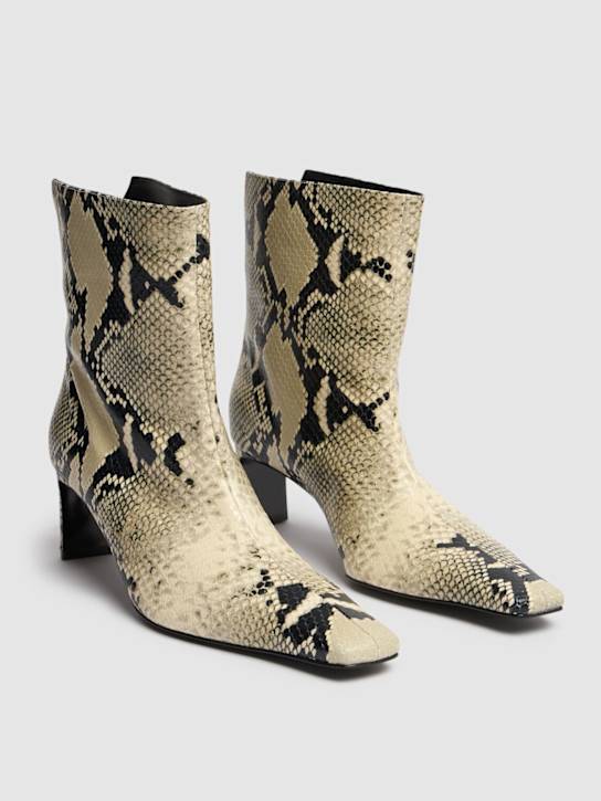 Khaite: 55mm hohe Lederschuhe mit Pythonprägung „Ona“