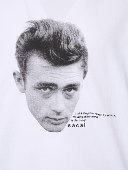 Sacai: T-Shirt mit James Dean-Druck