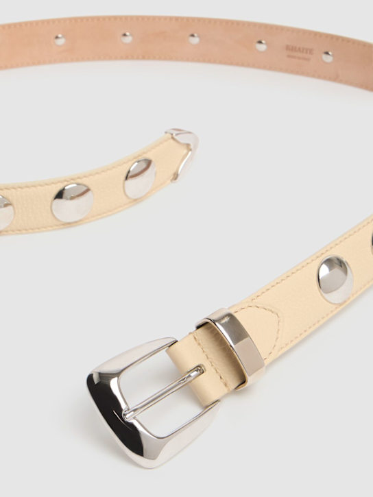 Khaite: Cintura Benny in pelle borchiata 3cm