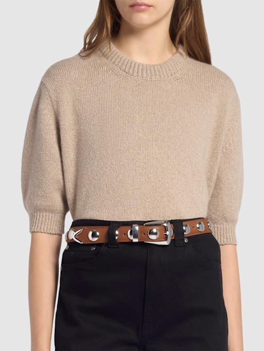 Khaite: Ceinture en cuir clouté Benny