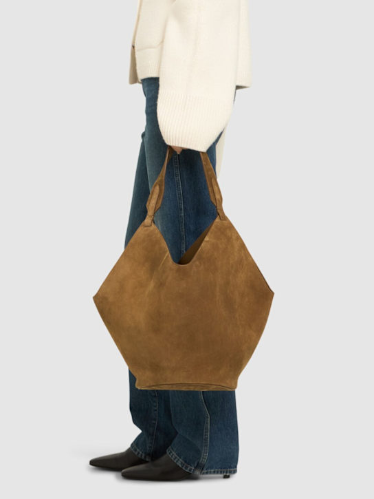 Khaite - Borsa shopping media Lotus in camoscio