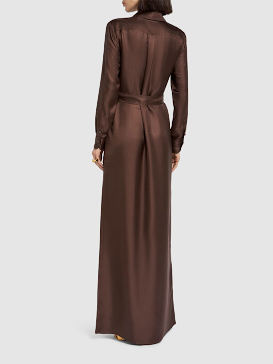 Tom Ford: Vestido camisero de sarga de seda estampado