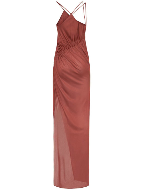 Blumarine: Viscose crepe long dress