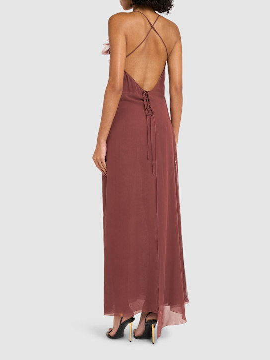 Blumarine: Langes Kleid aus Seidentaft