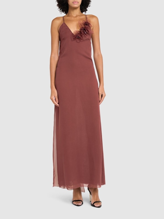 Blumarine: Langes Kleid aus Seidentaft