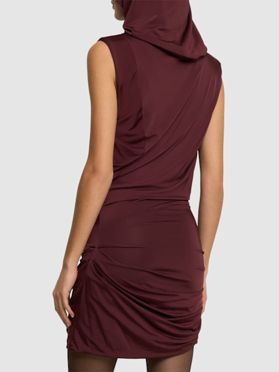 Magda Butrym: Vestido corto de viscosa con capucha